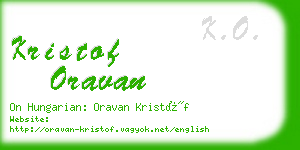 kristof oravan business card